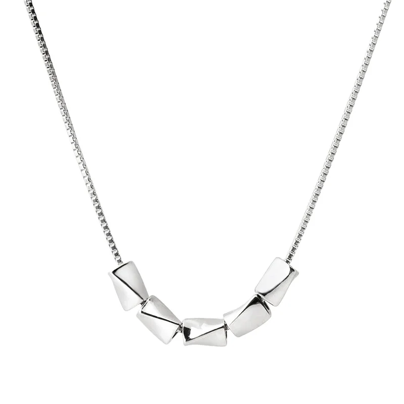 

Necklace 925 Sterling Silver Rice Grain Clavicle Chain Cold Wind Jewelry