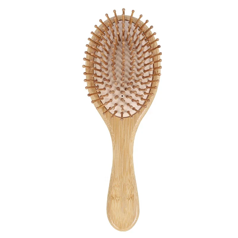 

2023 new professional 100% natural bamboo wooden hair massage comb wood hair brush