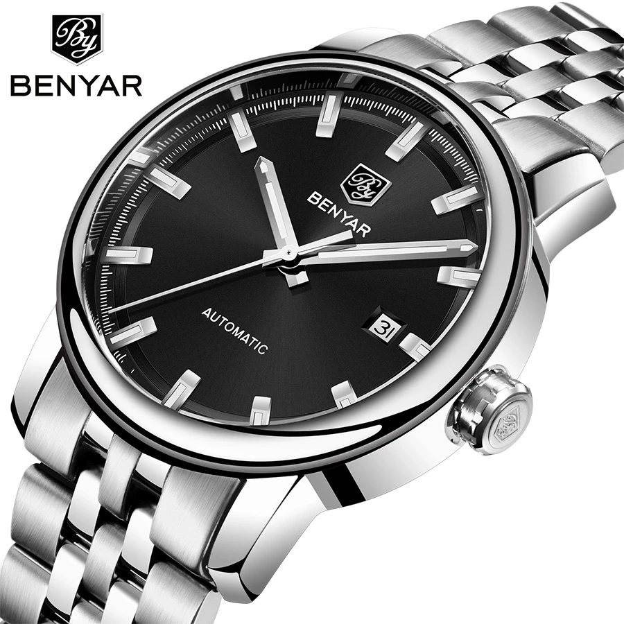 

BENYAR BY 5144 Luxury Mens Watches Business Full steel Fashion Casual Waterproof Automatic Watch Men's Clock Relogio Masculino