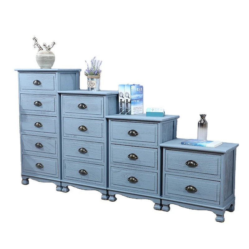 

High Quality Living Room Furniture Solid Wood Blue Cabinet for Sale