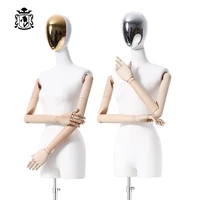 

Adjustable Silver Face Tailor Mannequin Female Dressmakers Dummy Mannequin With Head and Flexible Wood Arms