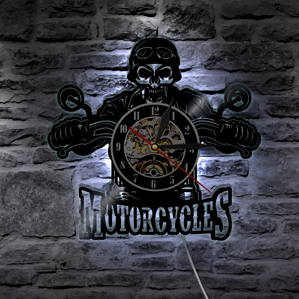 

Motorcycles Vinyl Record Clock Home Decorative Wall Watches