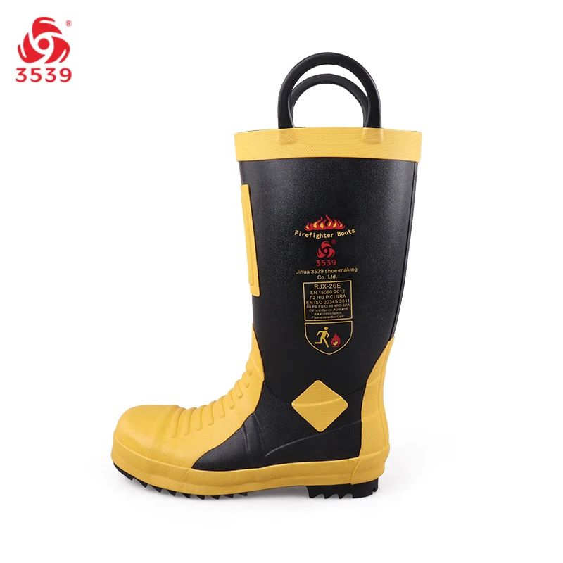 

3539 NFPA Neoprene Rubber Firefighter Boots Fireman Safety Shoes combatir botas de bombero