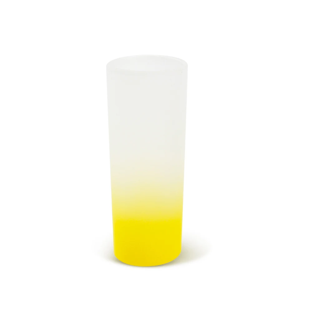 

Hot Sale Glass Cup 3oz Sublimation Transparent Glass Mug Without Handle Promotional Logo Printed Accept Mug Fabric Eco-friendly, 8 colors