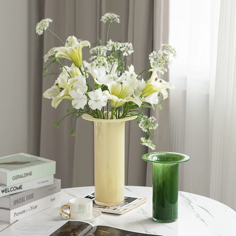 Home High-end Contemporary Wedding One Row Test Tube Transparent Glass Vase Water Flower Arrangement Light Luxury Crystal Small