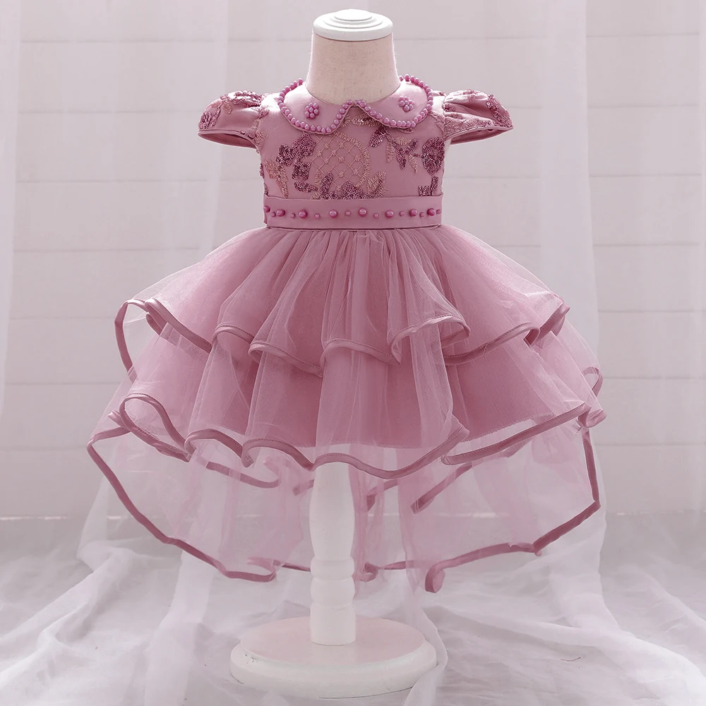 

MQATZ New Arrival Beaded Tulle Flower Girl Dress Infant Toddler Party Frock Princess Dresses For Children T1931XZ