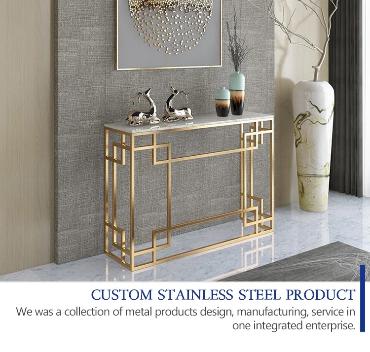 brush gold corner console table leg base stainless steel decorative console inox table base