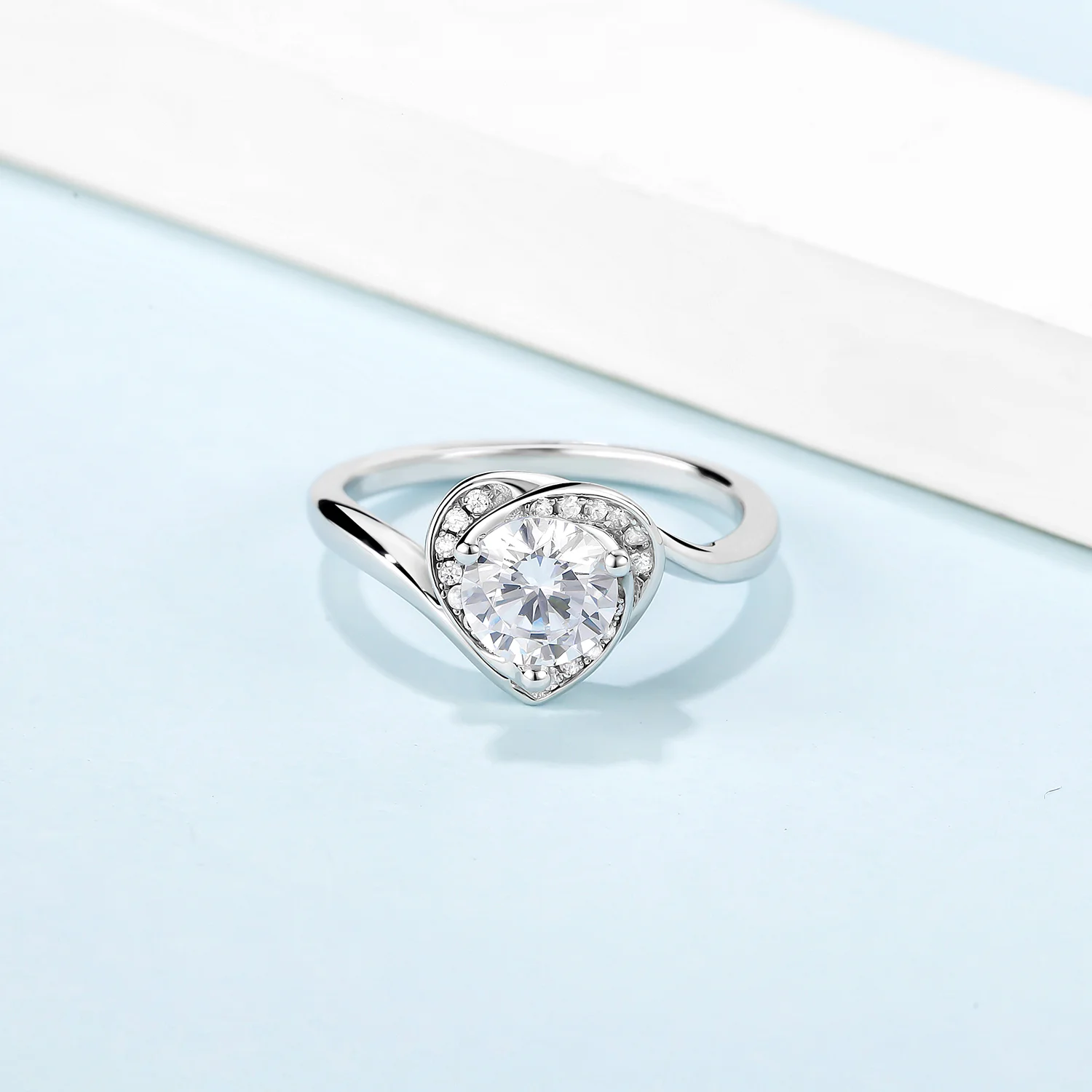 

Thriving Gems Love Story Heart Silver Rings Women 1carat Wedding Engament Couple Ring