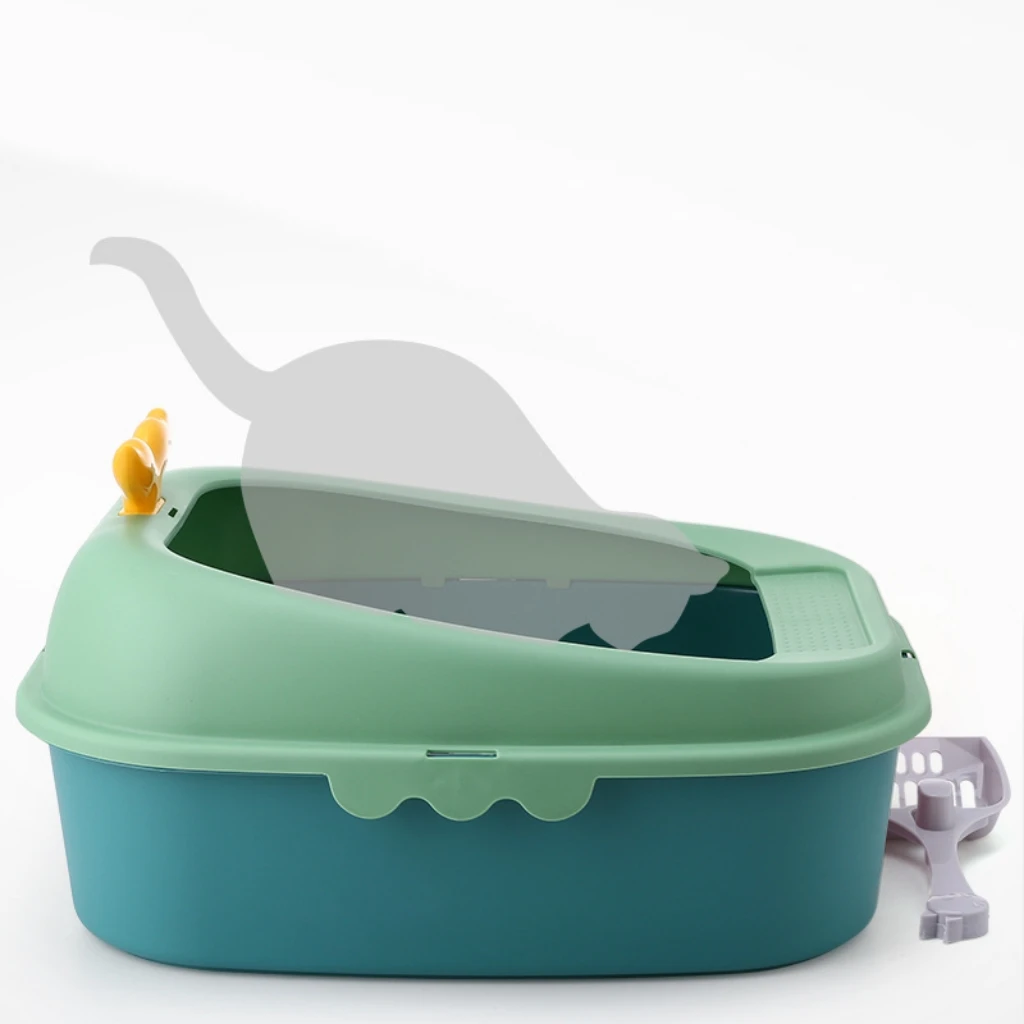 

The cat dung basin can be used as a semi closed cat litter basin in four seasons, and the fully enclosed splash proof high edge, Blue,pink,green