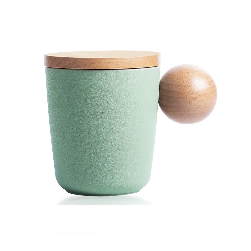 

fashion ceramic mug with wooden handle ceramic mug with lid ceramic gift mug