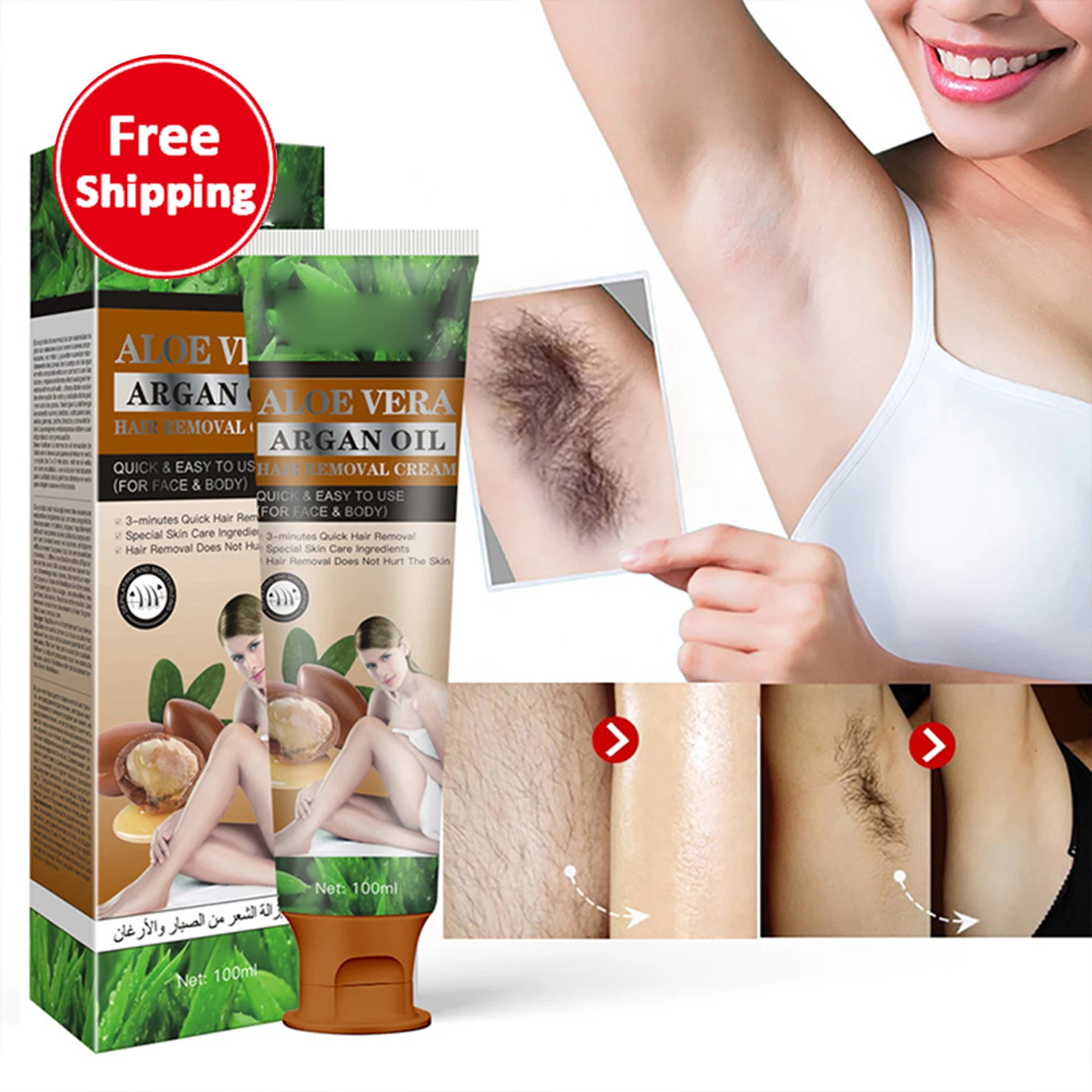 

Aloe Vera Argan Oil Hair Removal Cream For Men Chest Arm Armpit Leg Body Hair Removal Cream Lotion Women