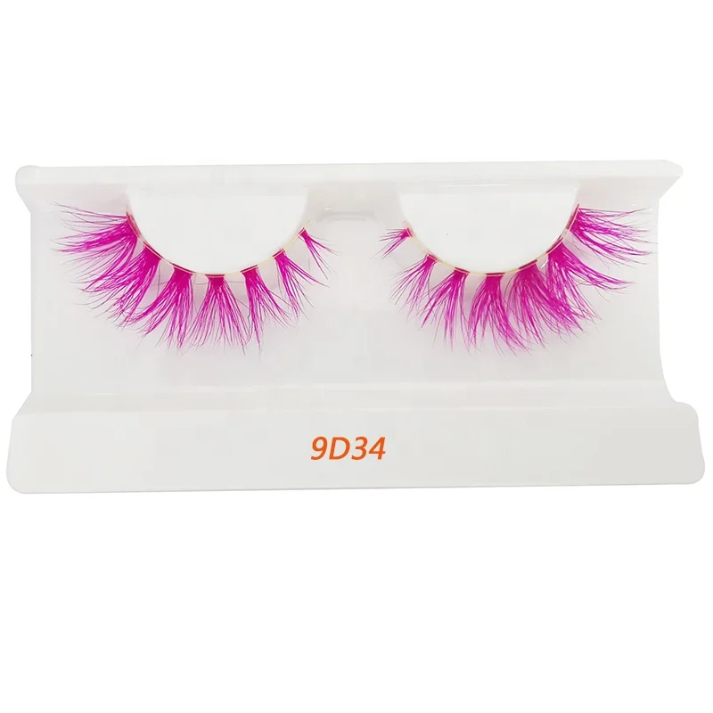 

2019 Trendy New Design Colorful Mink Lashes Private Label Brown Green Red Rainbow Eyelashes