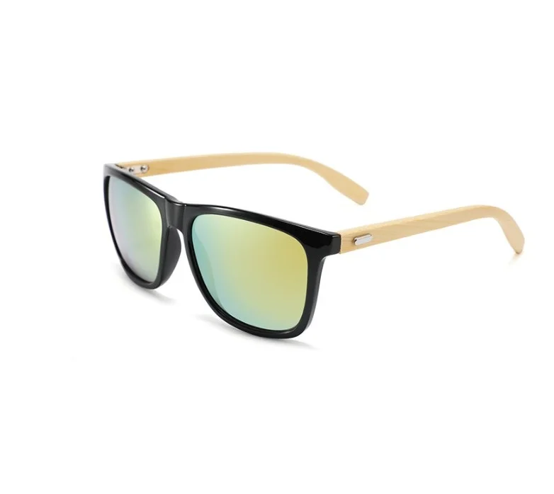 

Wholesale Custom LOGO Cheap Mirror Lens Eyeglasses UV400 Bamboo Big Frame Sunglasses, Any colors