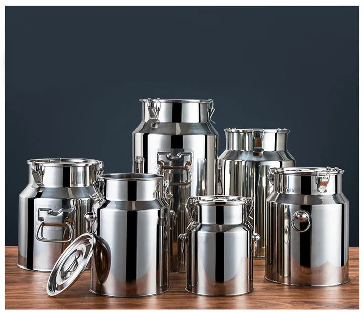 家庭花园农场农业重型不锈钢密封罐,牛奶酒贮液桶,牛奶运输