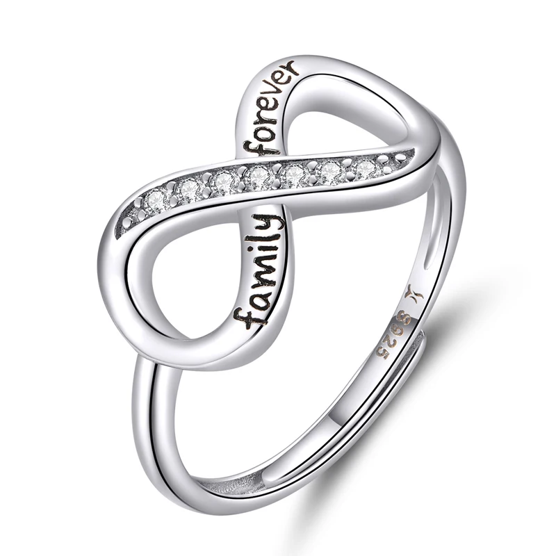 

Women's Silver Rings High Quality Diamond Ring 925 Sterling Silver Zirconia Family Love Ring Jewelry