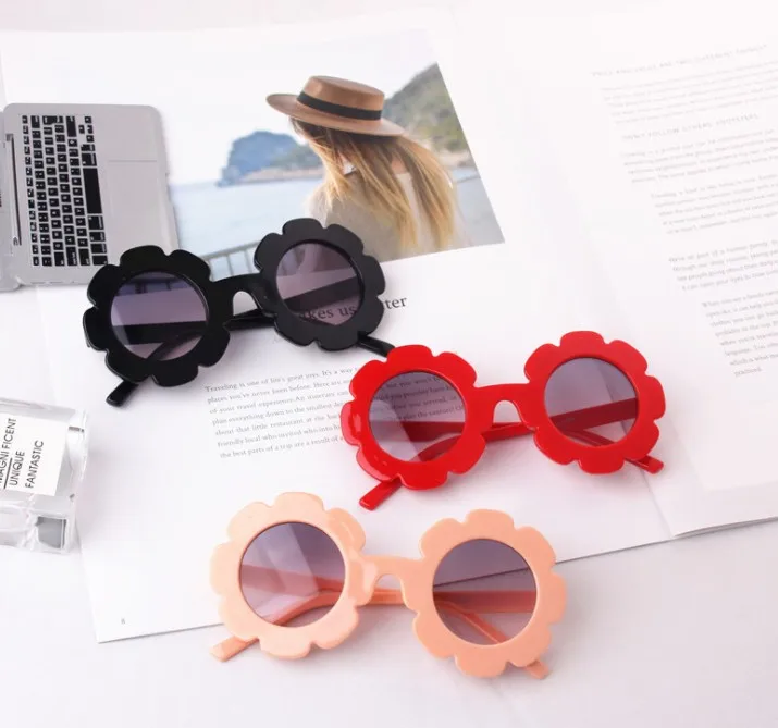 

2022 Kids Baby Girls Beach Sunglasses Child Baby Sun Outdoor Wear Sunflower Toddler Plastic Frame Eyewear sunglass, As showb