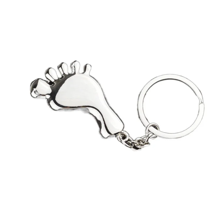 

Creative simulation smooth metal key ring personalized business gift small foot key pendant TP-22132