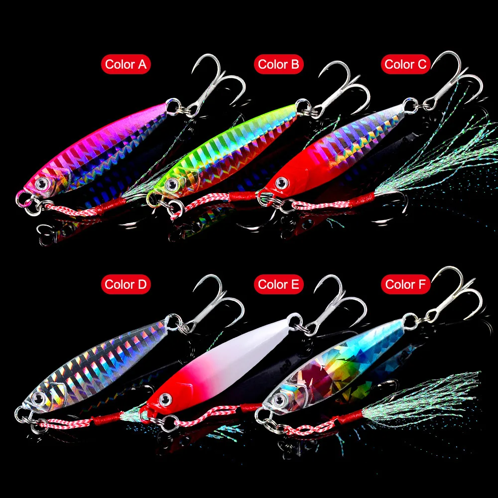 

WEIHE 7G 10G 15G 20G 30G baits water fishing tackle jig metal vib fishing lure lead fish lure, 5 colors