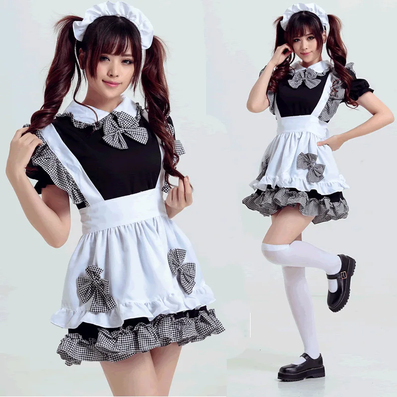 

Akihabara black and white Cosplay Japanese anime maid costume maid costume western restaurant waiter costume uniform, As shown in the figure