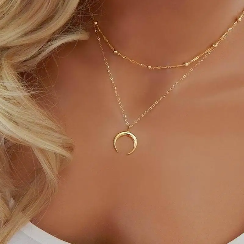 
Wholesale America Style Gold Color Different Style Alloy Pendant Women Bar Necklace 