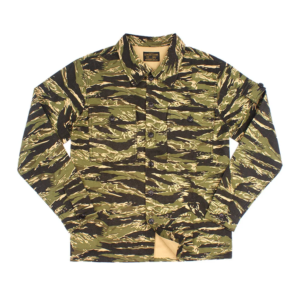 Vietnam Gold Tiger Stripe Camouflage Long Sleeve Shirts Tactical Cadets ...