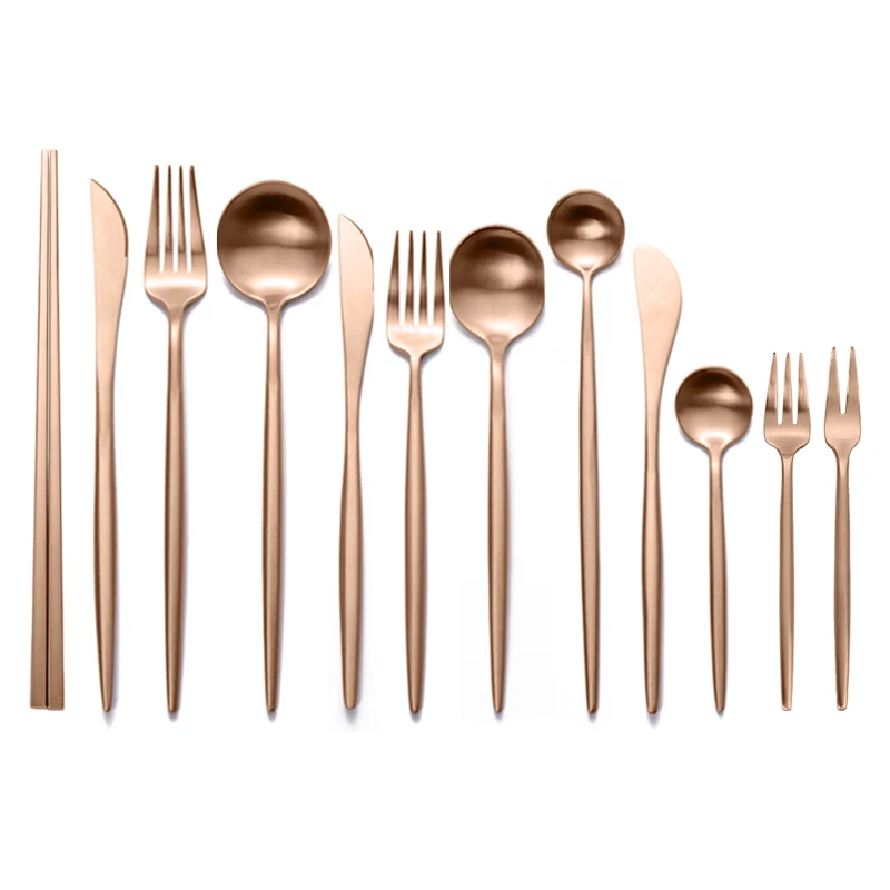 

Wholesale Cuttlery Set 18/10 Stainless Steel Cutipol Matte Rose Gold Luxury Restaurant Flatware