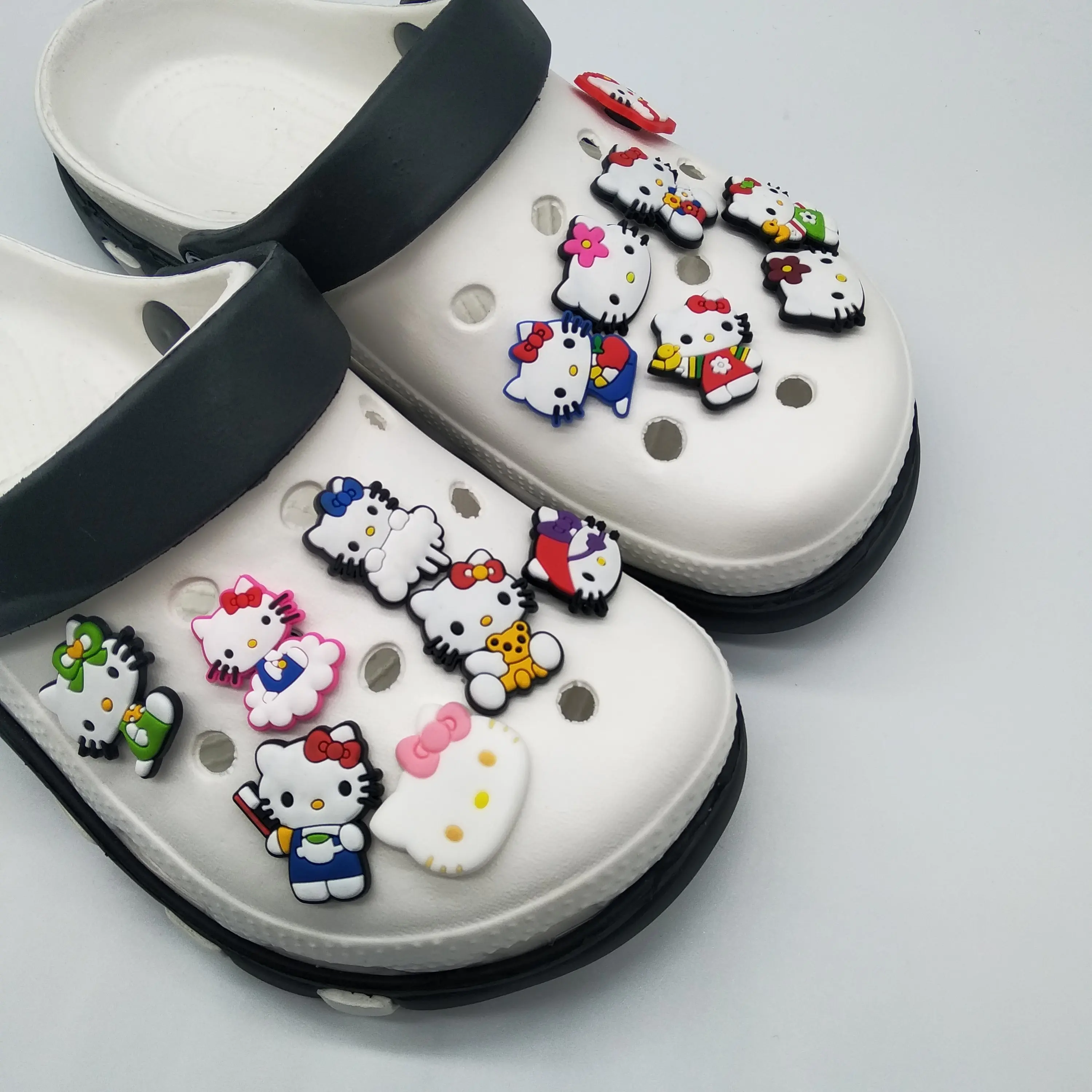 

Factory direct sales hello kitty croc charms custom logo wholesale PVC new decor shoes buckle croc shoe charms