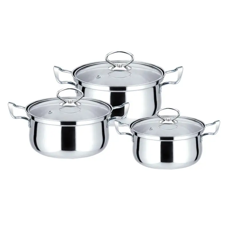 

6pcs wholesale non stick soup stock cooking pot stainless steel cookware sets casserole set