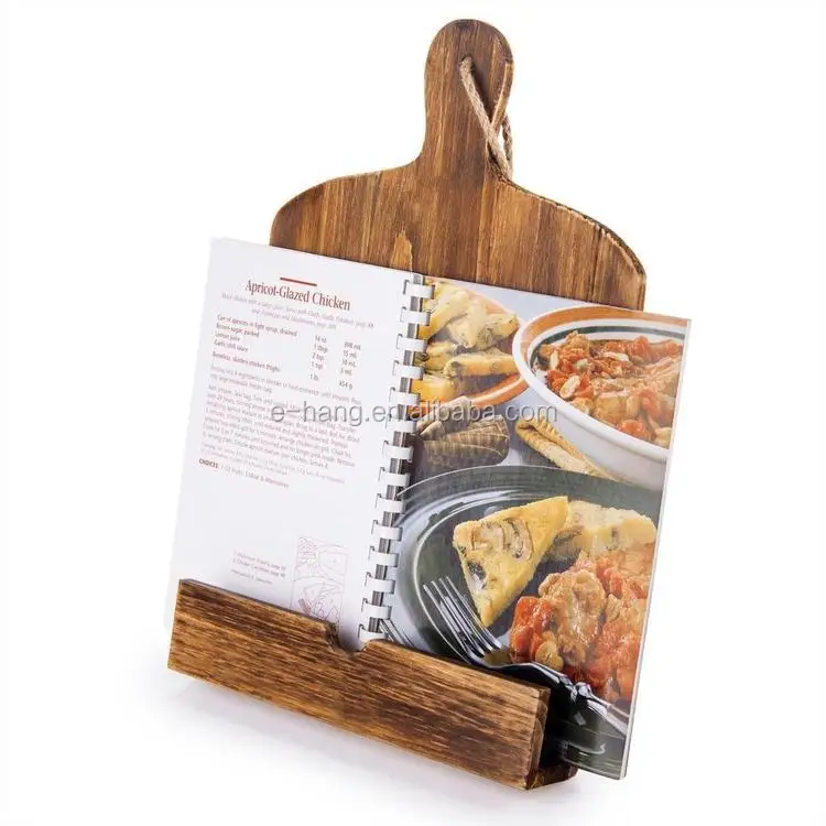 

Cutting Board Style Wood Recipe Cookbook Holder Cook Book Stand kitchen wooden cookbook stand