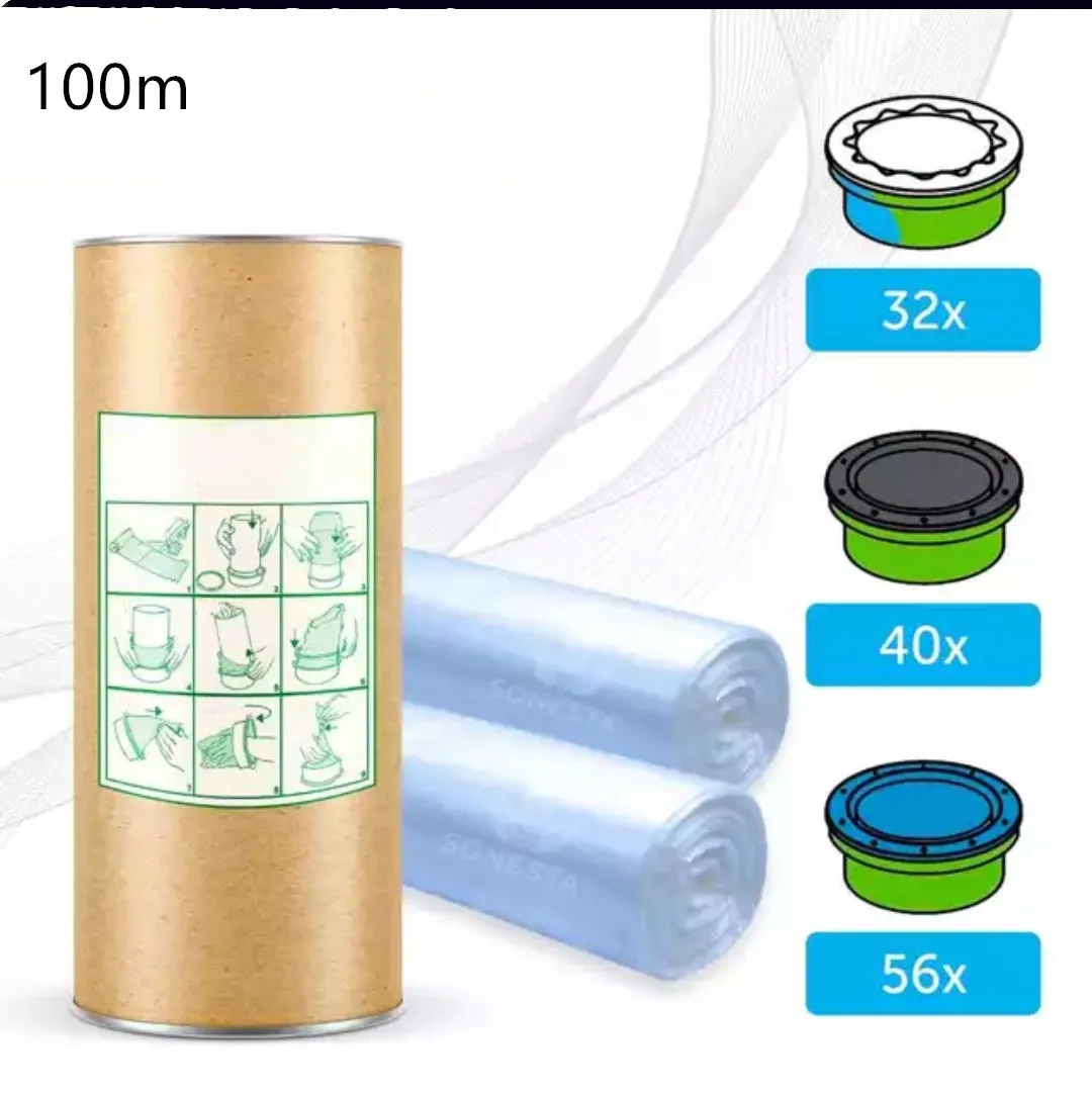 

Refill foil Nappy Sacks Compatible with Sangen with Angelca with Tom Tip Disposal Systems 100 Meters Liner with Tube, Customized color