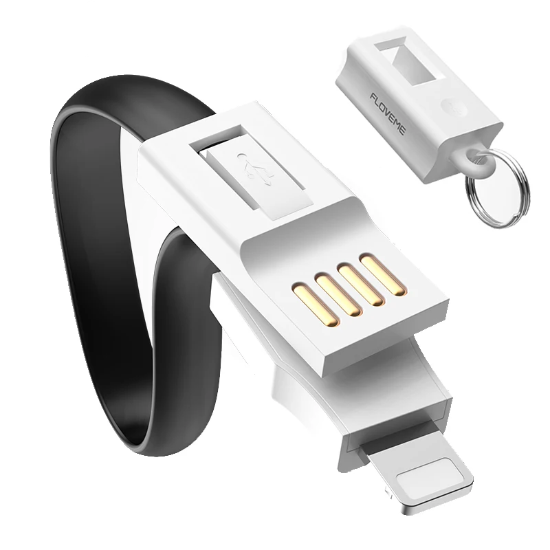 

1 Sample Accept FLOVEME 20cm Keychain USB Cable Mobile Charger Phone Data Cable usb for iphone Charginng Cables