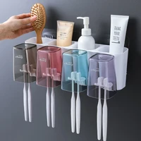 

magnetic storage box set organizer multifunctional wall mount toothpaste dispenser toothbrush holder with cups