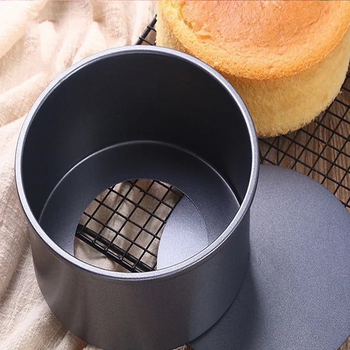 

8 inch round non-stick live bottom chiffon cake mold oven mousse mold household baking mold, As picture
