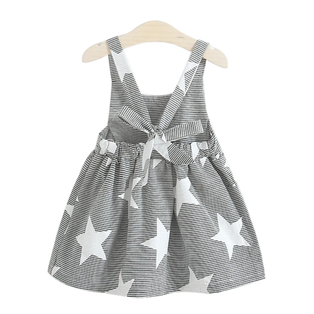 

Star Printed Halter Backless New Design Baby Girl Party Dresses