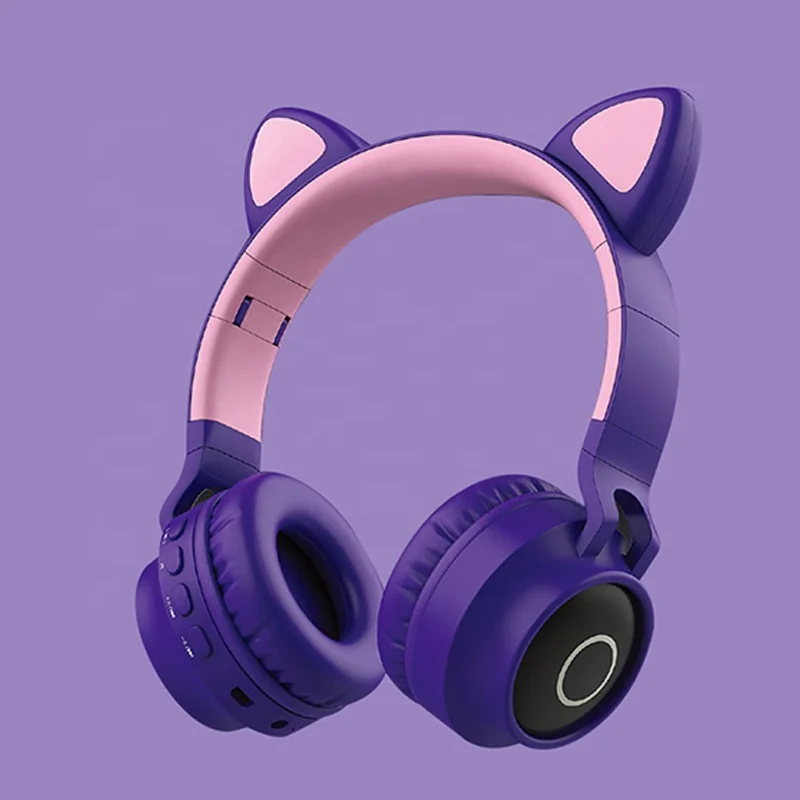 

Cute Pink Costplay Headphones Gaming cat BT Cat Ear Headphones Gaming Wireless Cat Headphone, Black,pink,green,white,purple