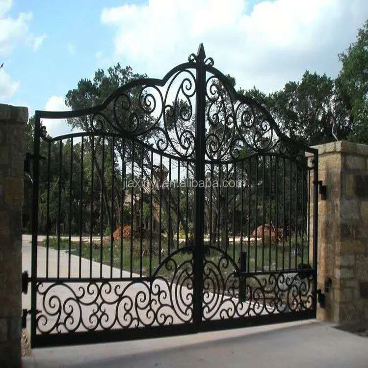 Luxury Residential Gates Wrought Iron Metal Wrought Iron Main Gate ...