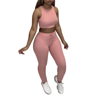 

2021 new women's wear Europe and the United States Spring and summer new fashion casual sleeveless pants sports two-piece suit