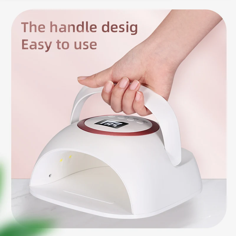 

New Hand-held nail lamp 72W Cordless UV Drying Lamp Nail Rechargeable LCD Display Nail Lamps, White