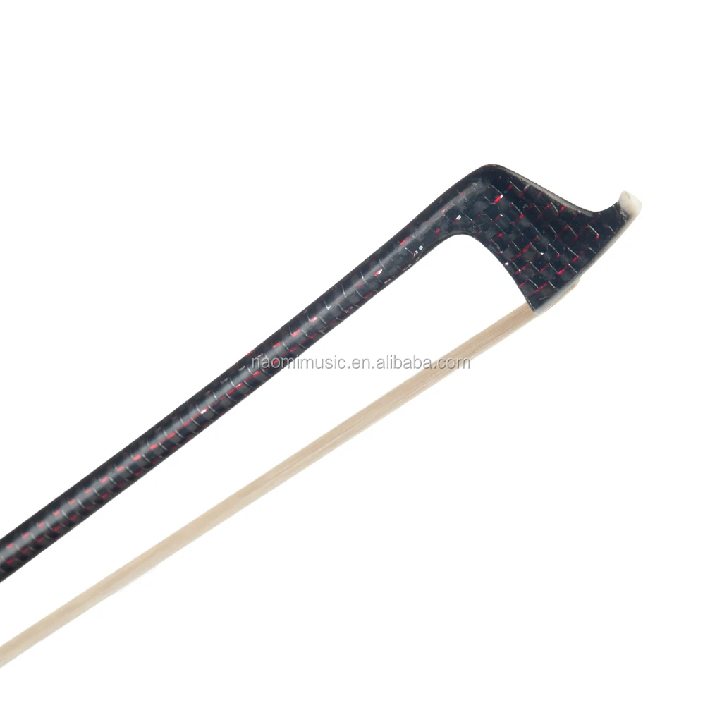 Naomi 4/4 Carbon Fiber Violin Bow Red Silk Braided Carbon Fiber Round