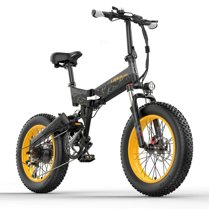 

EU warehouse electric bicycle 1000W 48V 14.5ah mountain bike snow fat tire bike lithium battery 20 inch electric folding bicycle