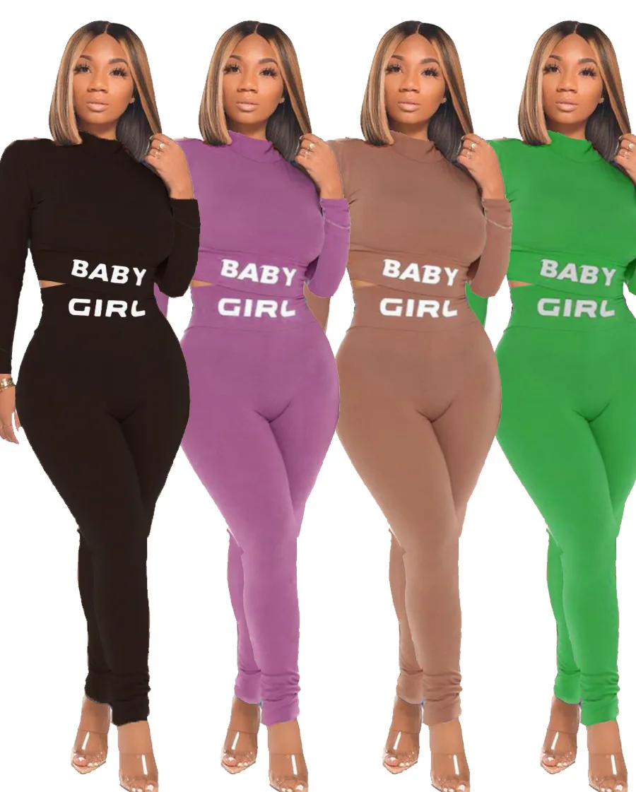 

Fashionable New European and American Women's Clothing, Shaping Tight Letter Printing Casual Two-piece Suit, Picture