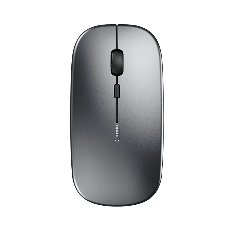 

INPHIC Wireless Mouse Rechargeable,Ultra Slim 2.4G Silent Computer Mice 1600 DPI with USB Receiver, Cordless Mouse,grey,gray