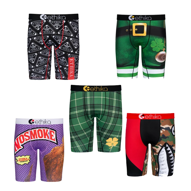 

high quality printed shorts custom elastic waistband men's ethika underwear briefs men