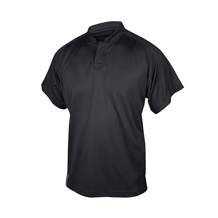All Black Cheap Blank Wholesale Mens Short Sleeve Rugby Shirts 100