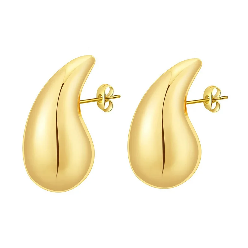 

Waterdrop Gold Jewelry Stainless Steel Jewelry 18k Gold Plated Hypoallergenic Chunky Earrings Women Teardrop Earrings