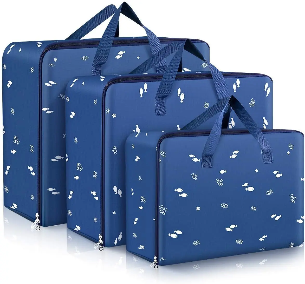 

Large Capacity Waterproof Thick Fabric Comforters Under Bed Foldable Clothes Storage Bag Organizer With Sturdy Zipper, Various color