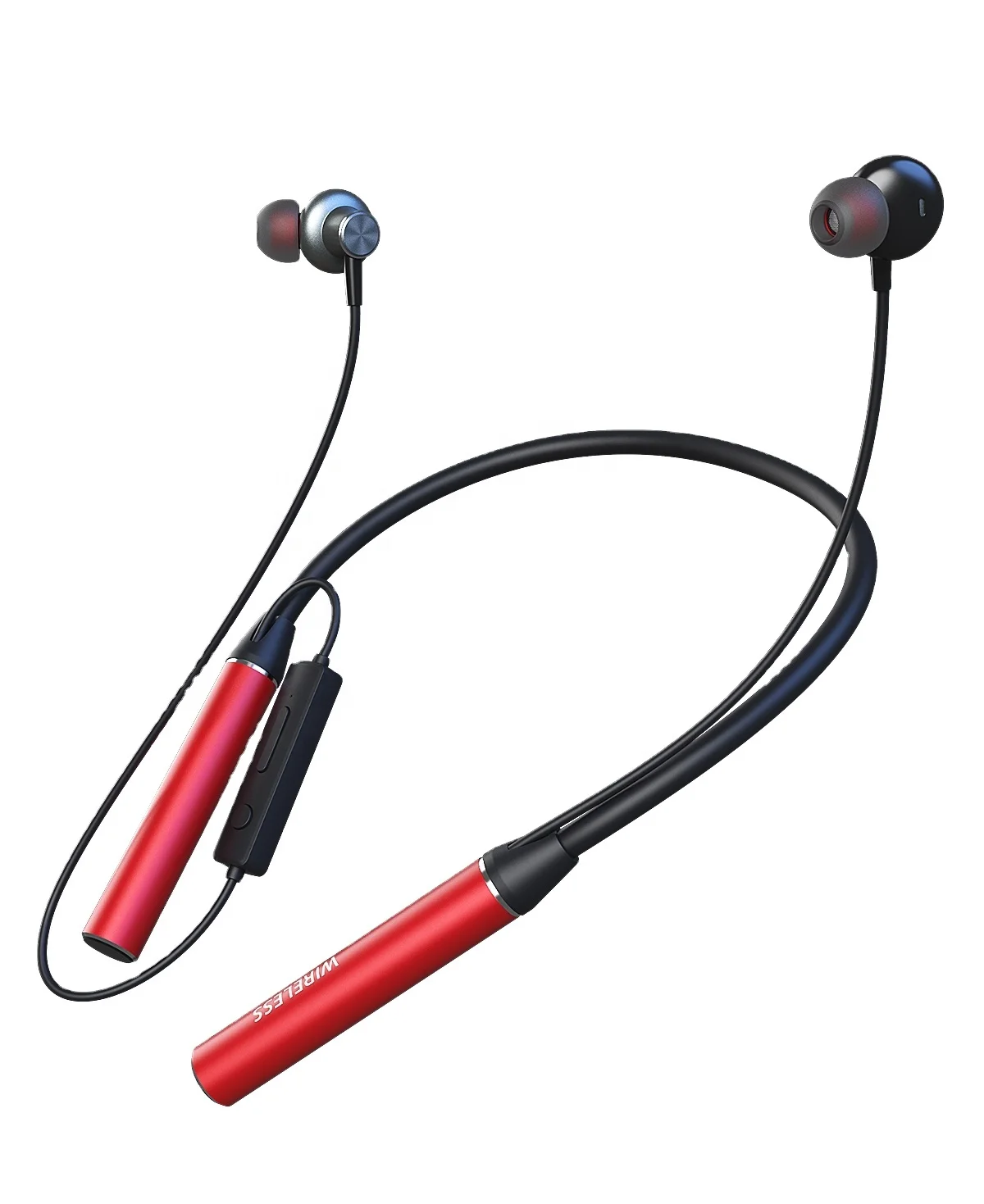 

2021 New Cheap Wireless Boat Earphones Portable Neckband V5.0 Stereo Wireless bt 5.0 Neck Headphone Earphone for Sports, Black,red