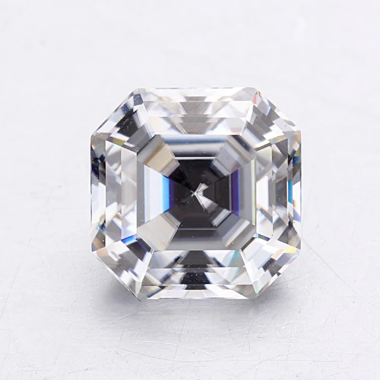 

Asscher Moissanite diamond D color for engagement ring moissanite silver