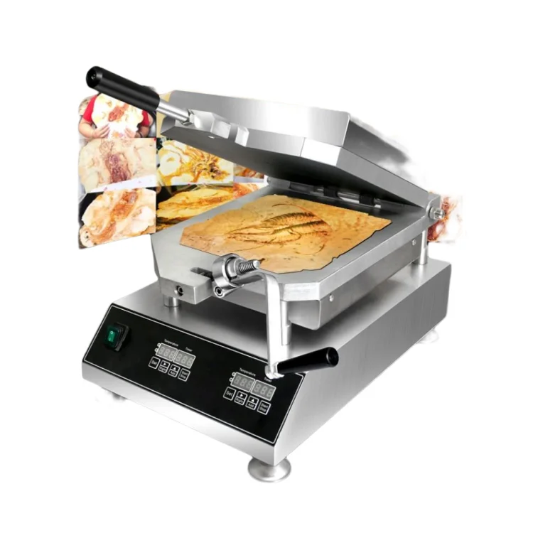 

Setting Time Fossil seafood pie maker Scallop Cracker Machinery senbei making machine