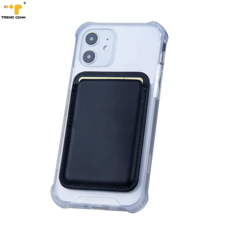 

For iPhone 12 Magnetic Clear Phone Case With Magnet PU Leather Wallet Card Holder